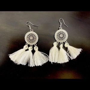 Cream tassel earrings